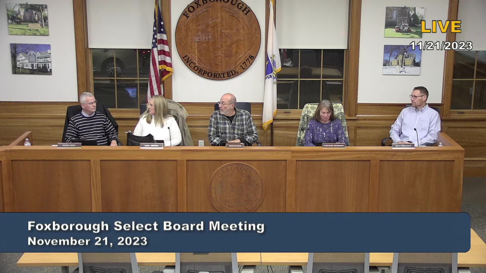 Thumbnail image for Select Board Meeting - November 21, 2023