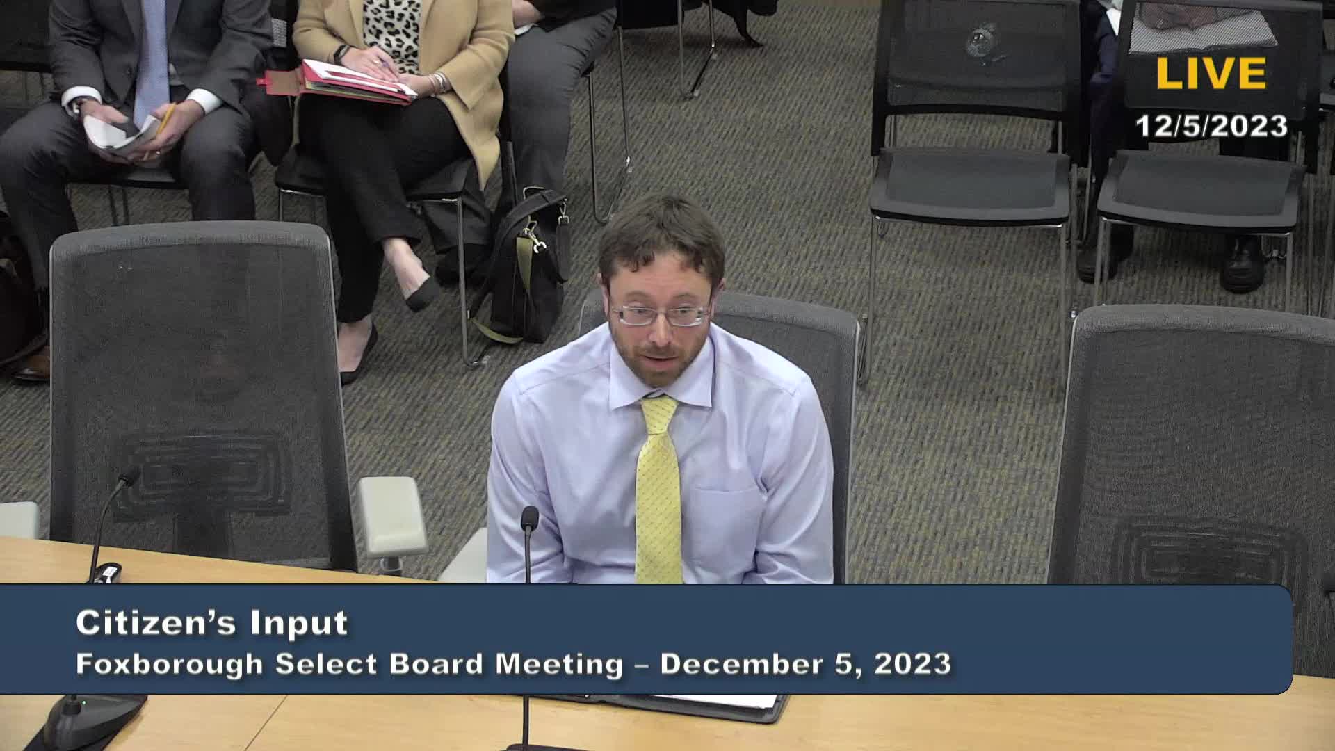 Thumbnail image for Select Board Meeting - December 5, 2023