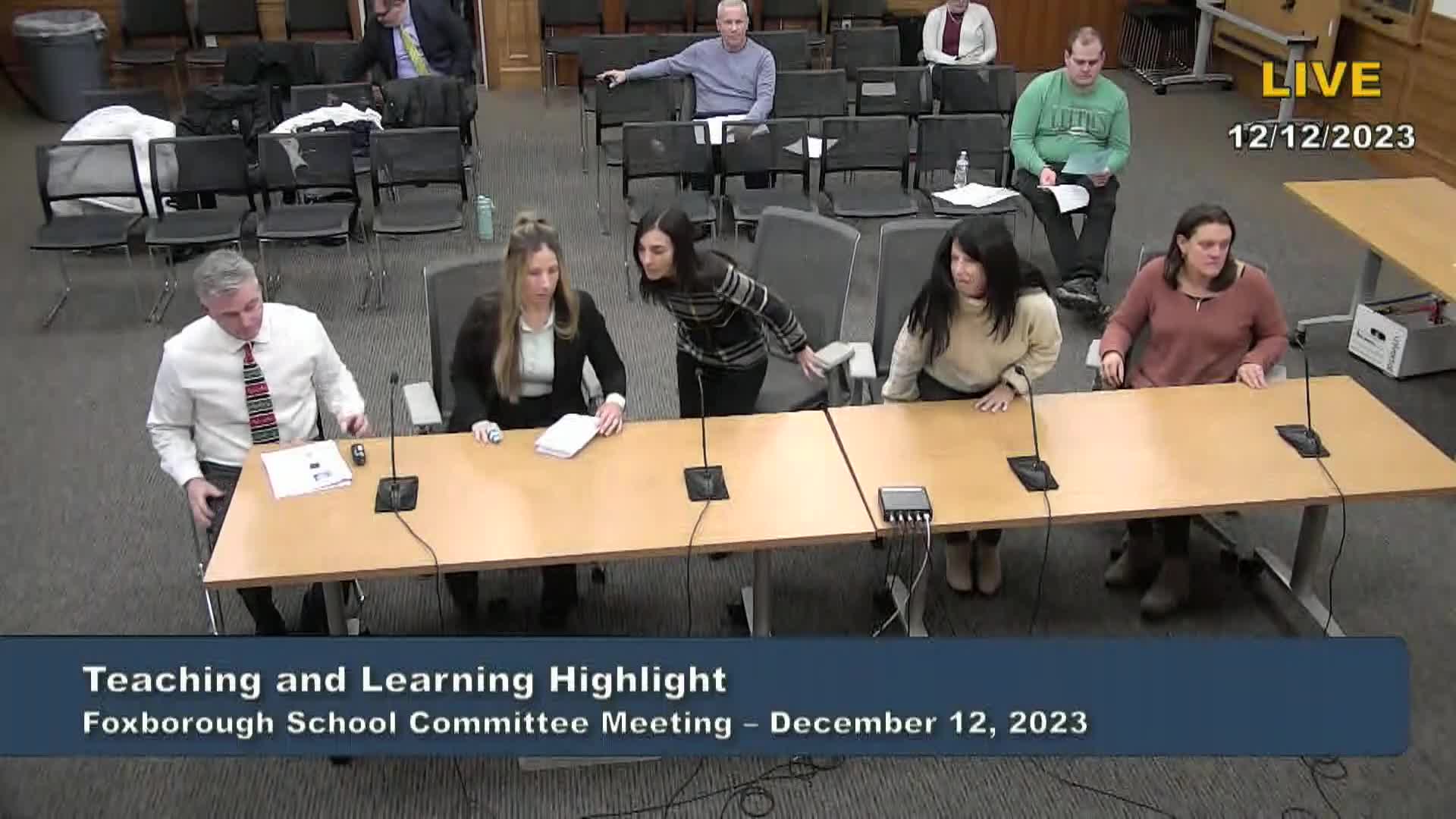 Thumbnail image for Foxborough School Committee Meeting - LIVE