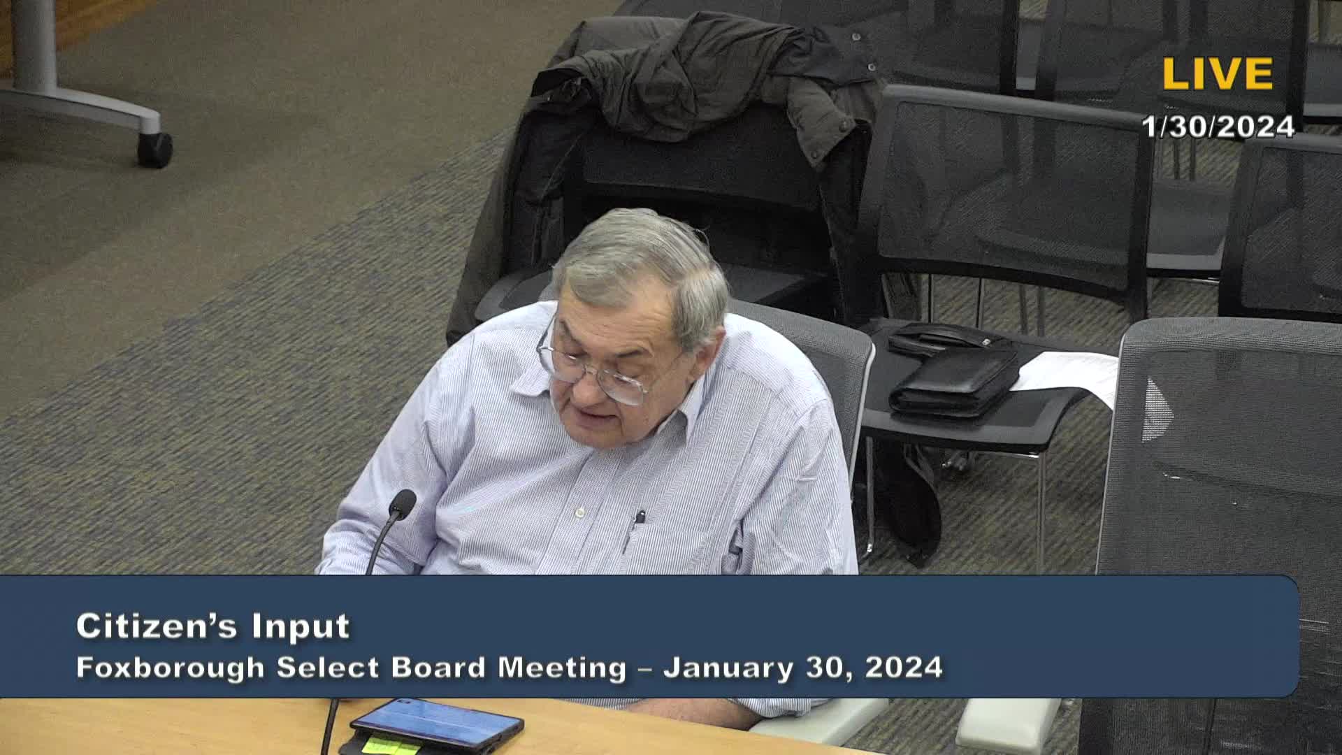 Thumbnail image for Select Board Meeting - January 30, 2024