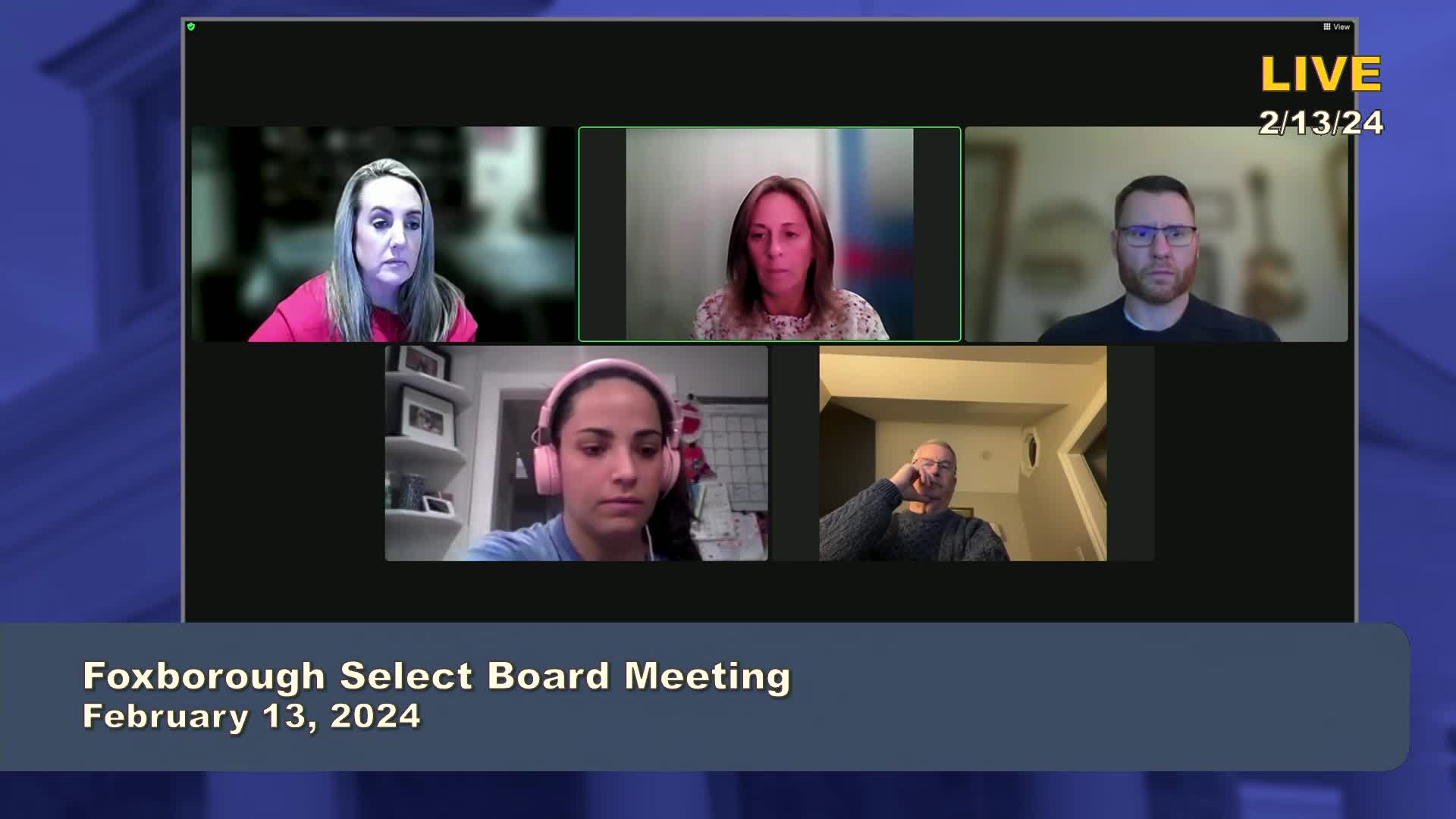 Thumbnail image for Select Board Meeting - February 13, 2024 - LIVE