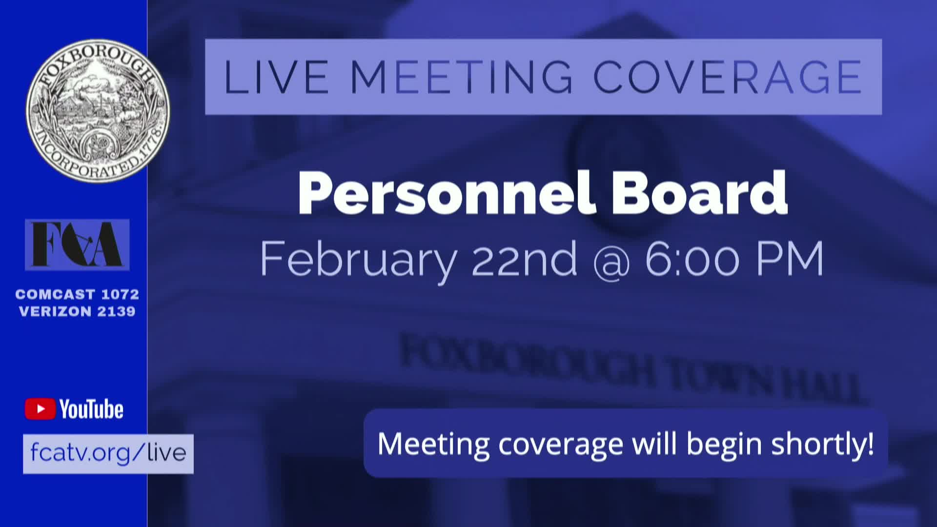 Thumbnail image for Personnel Board Meeting - February 29, 2024 LIVE