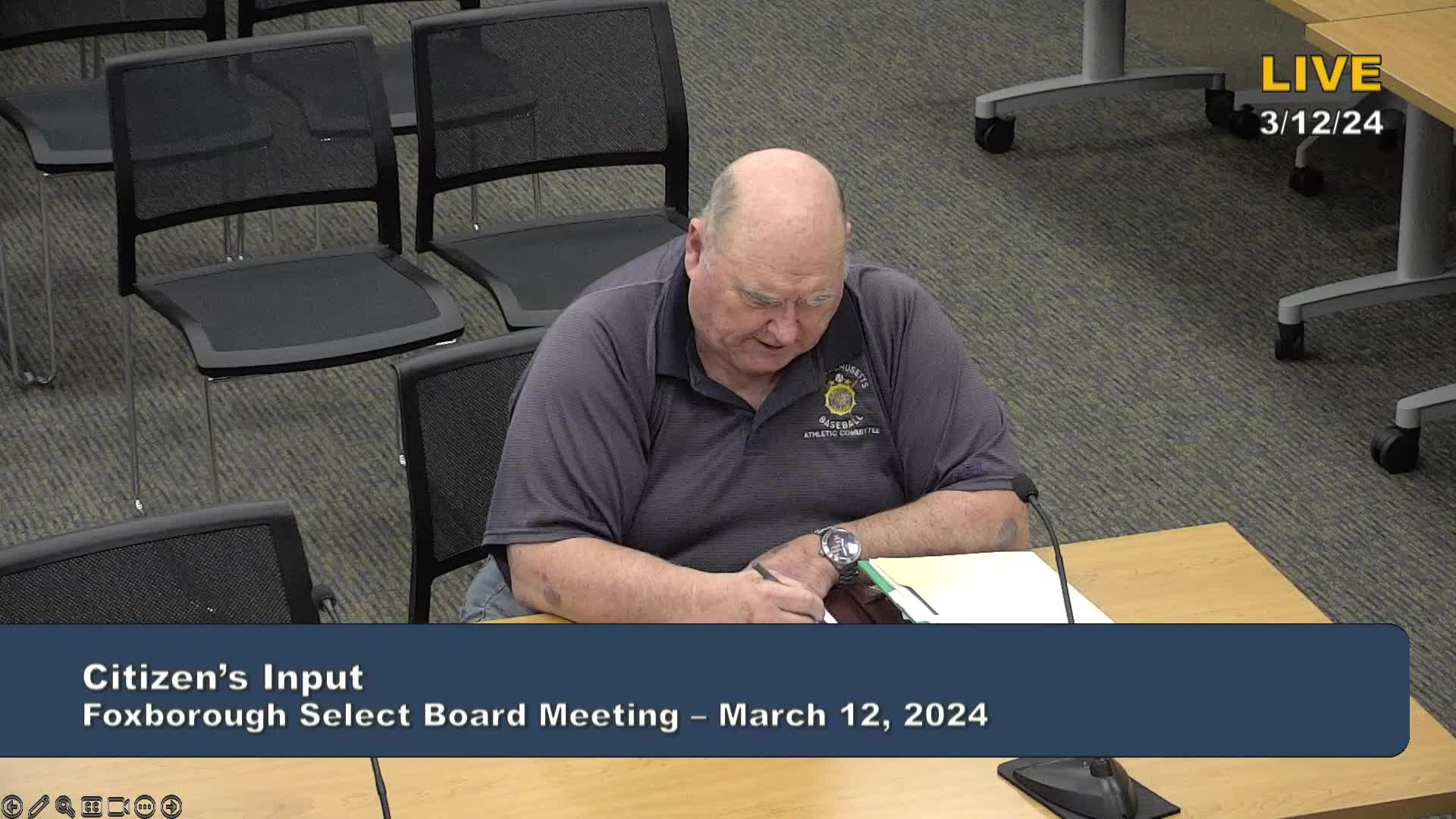 Thumbnail image for Select Board Meeting - March 12, 2024