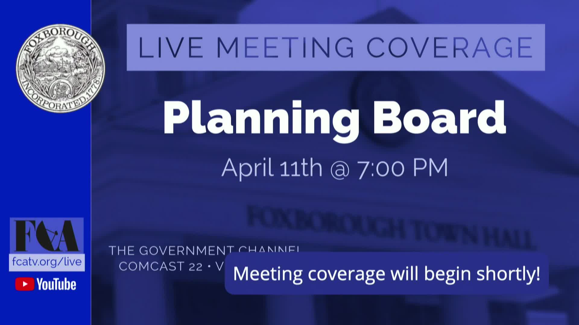 Thumbnail image for Planning Board Meeting - LIVE