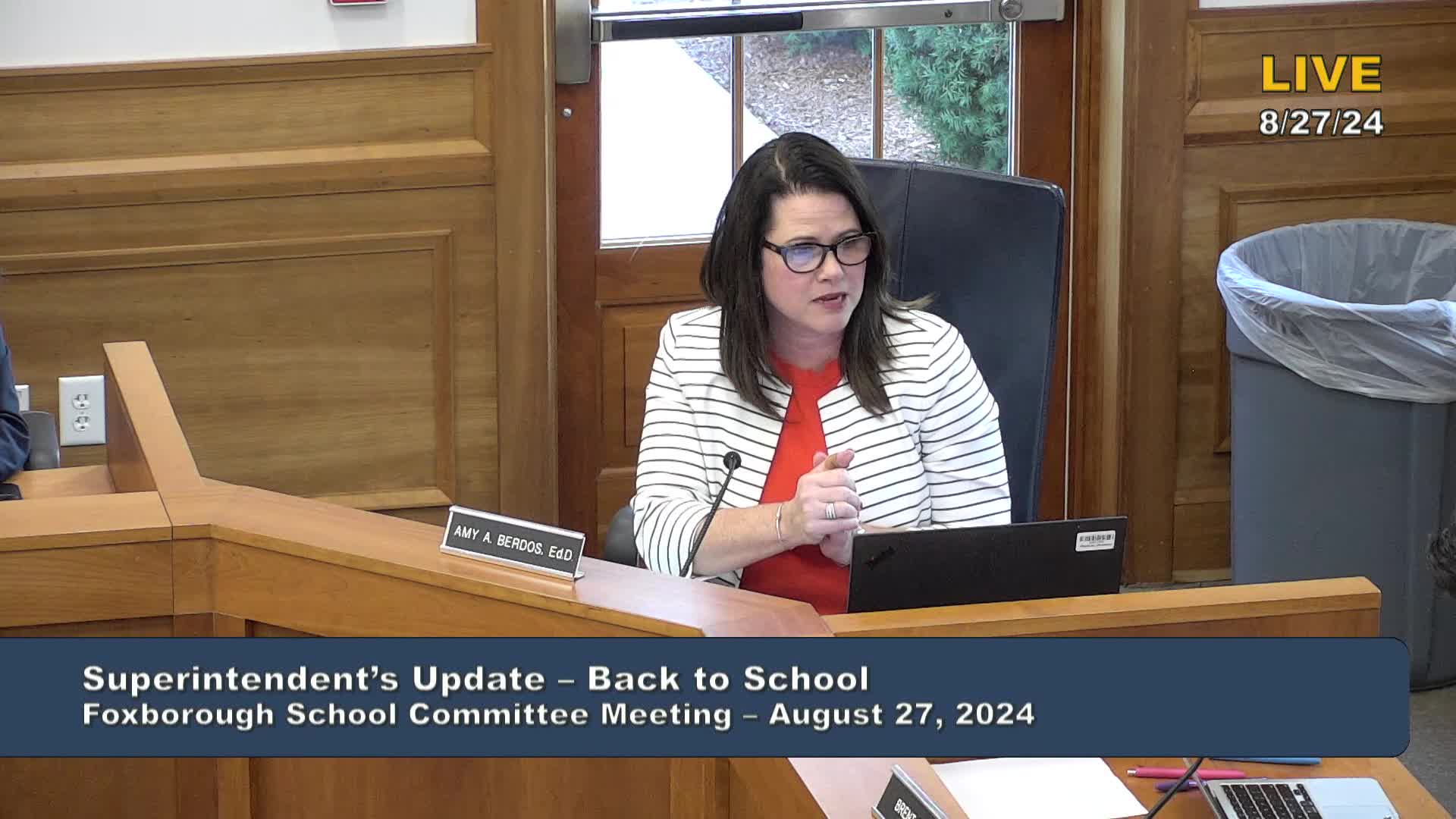 Thumbnail image for Foxborough School Committee Meeting - August 27, 2024