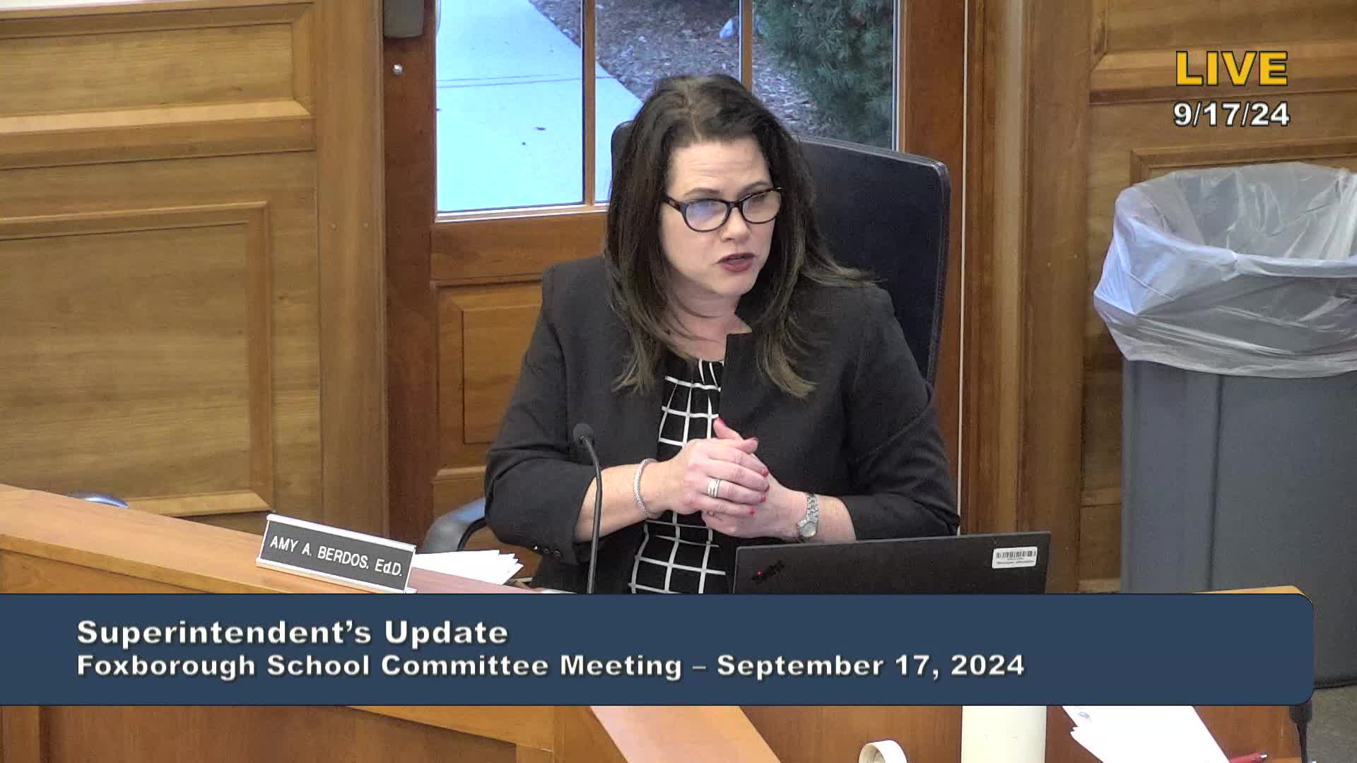 Thumbnail image for Foxborough School Committee Meeting - September 17, 2024
