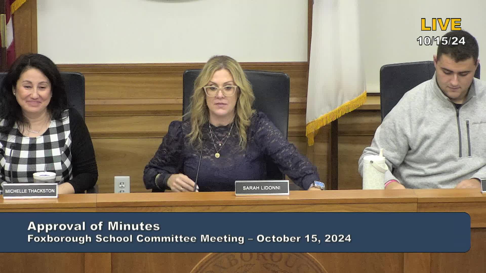 Thumbnail image for Foxborough School Committee Meeting - October 15, 2024