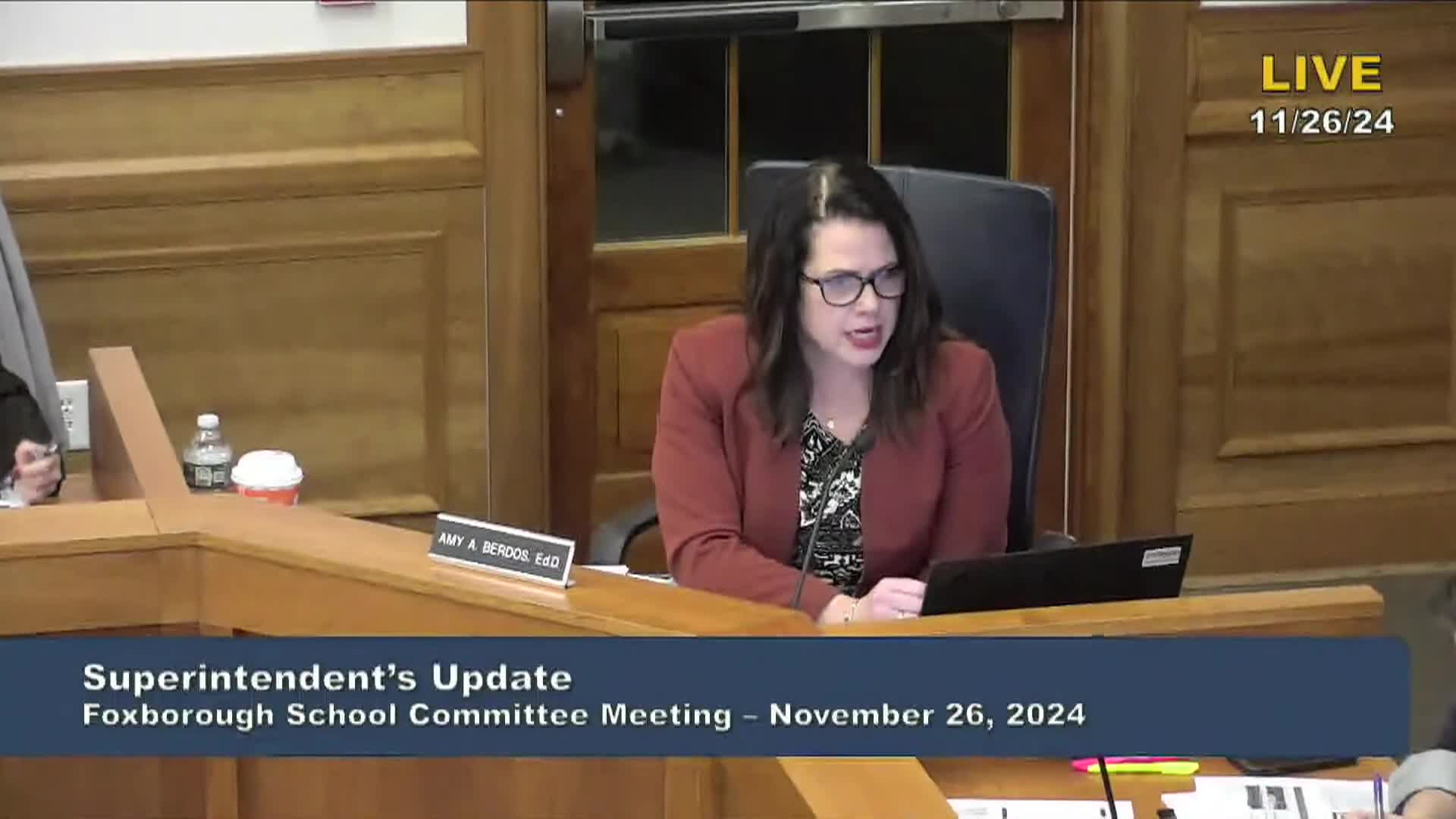 Thumbnail image for Foxborough School Committee Meeting - November 26, 2024
