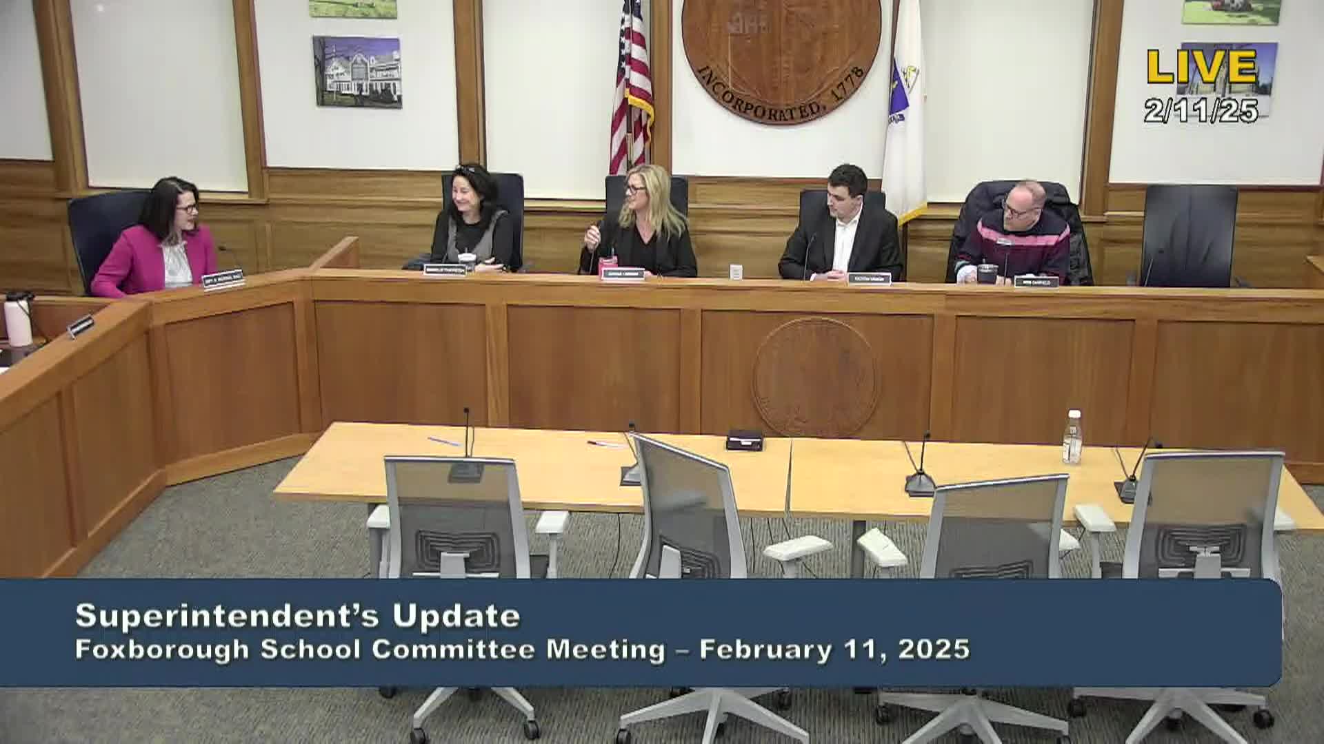 Thumbnail image for Foxborough School Committee Meeting - February 11, 2025 - LIVE