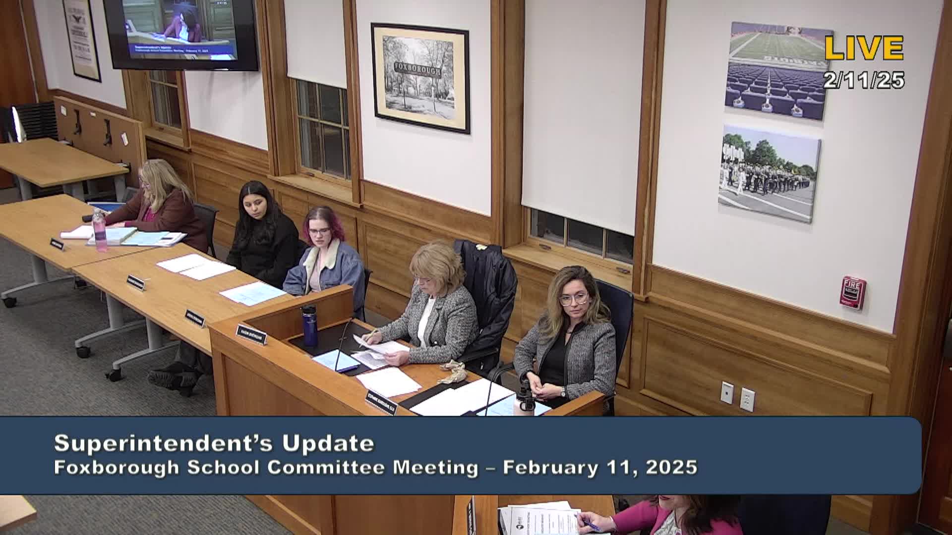Thumbnail image for Foxborough School Committee Meeting - February 11, 2025