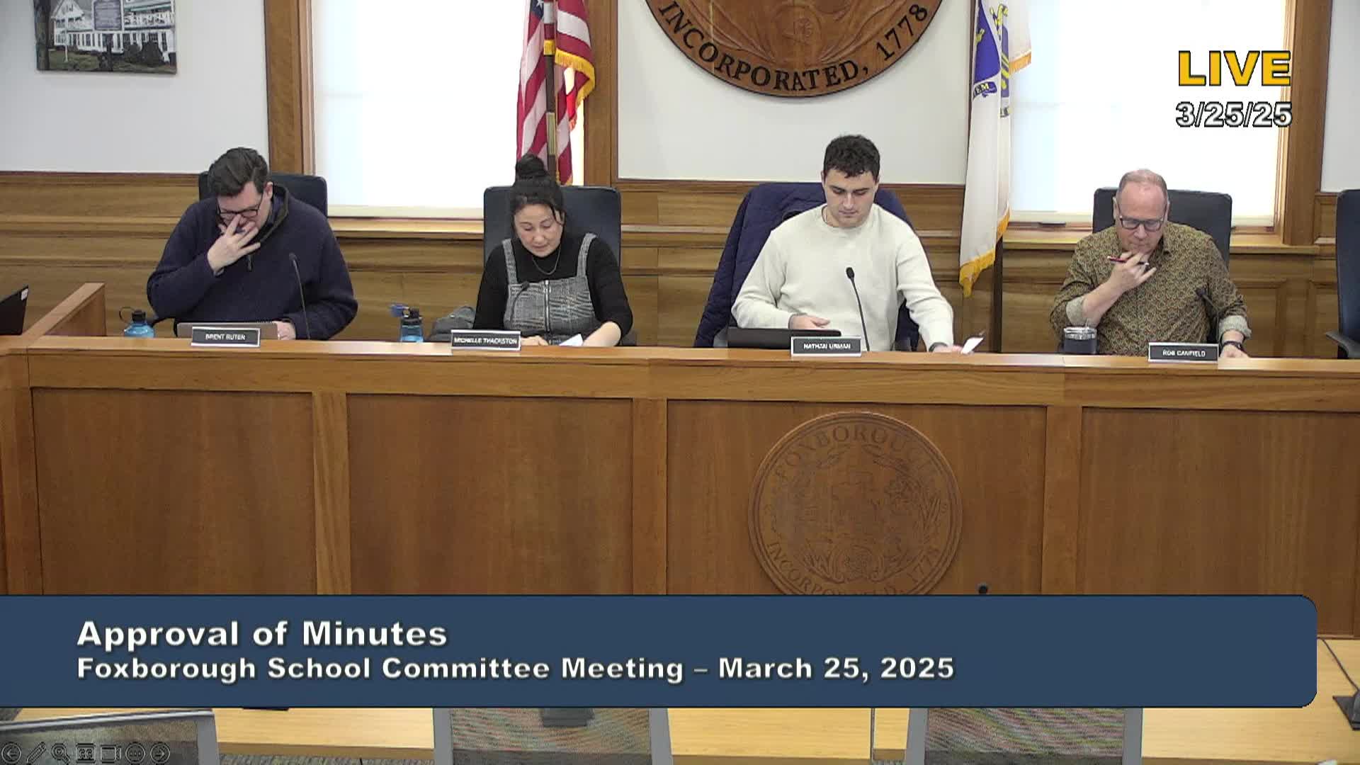 Thumbnail image for Foxborough School Committee Meeting - March 25, 2025