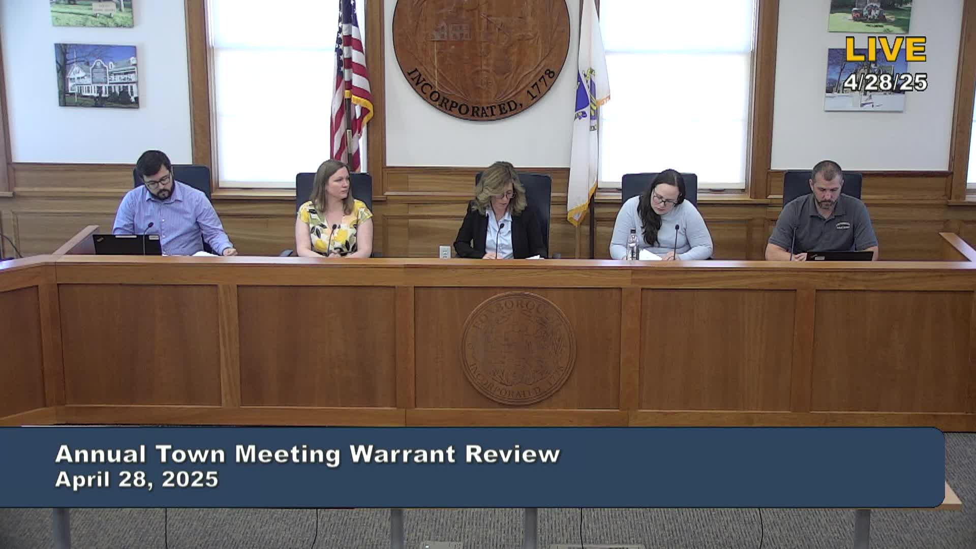 Thumbnail image for Annual Town Meeting Warrant Review 4/28/2025