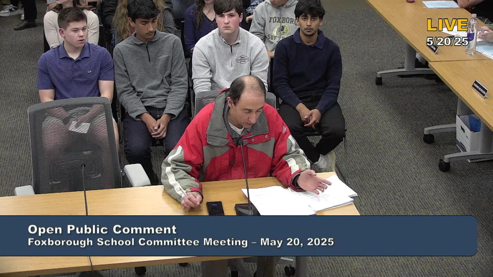 Thumbnail image for Foxborough School Committee Meeting - May 20, 2025