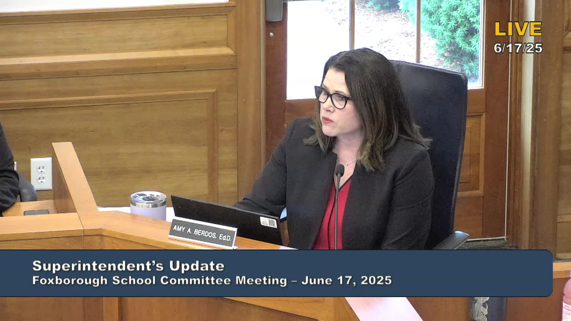 Thumbnail image for Foxborough School Committee Meeting - June 17, 2025
