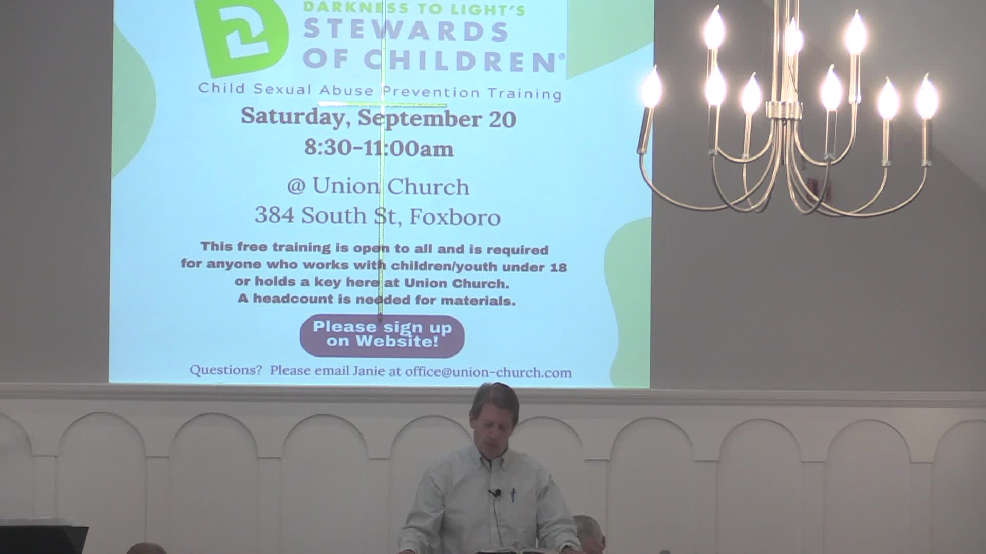 Thumbnail image for Union Church of South Foxboro - September 14th Service