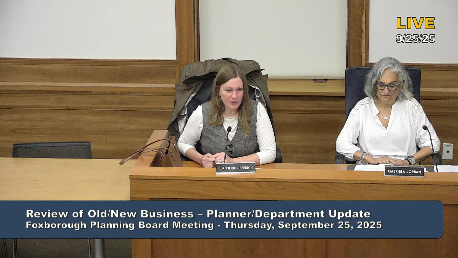 Planning Board Meeting - September 25, 2025