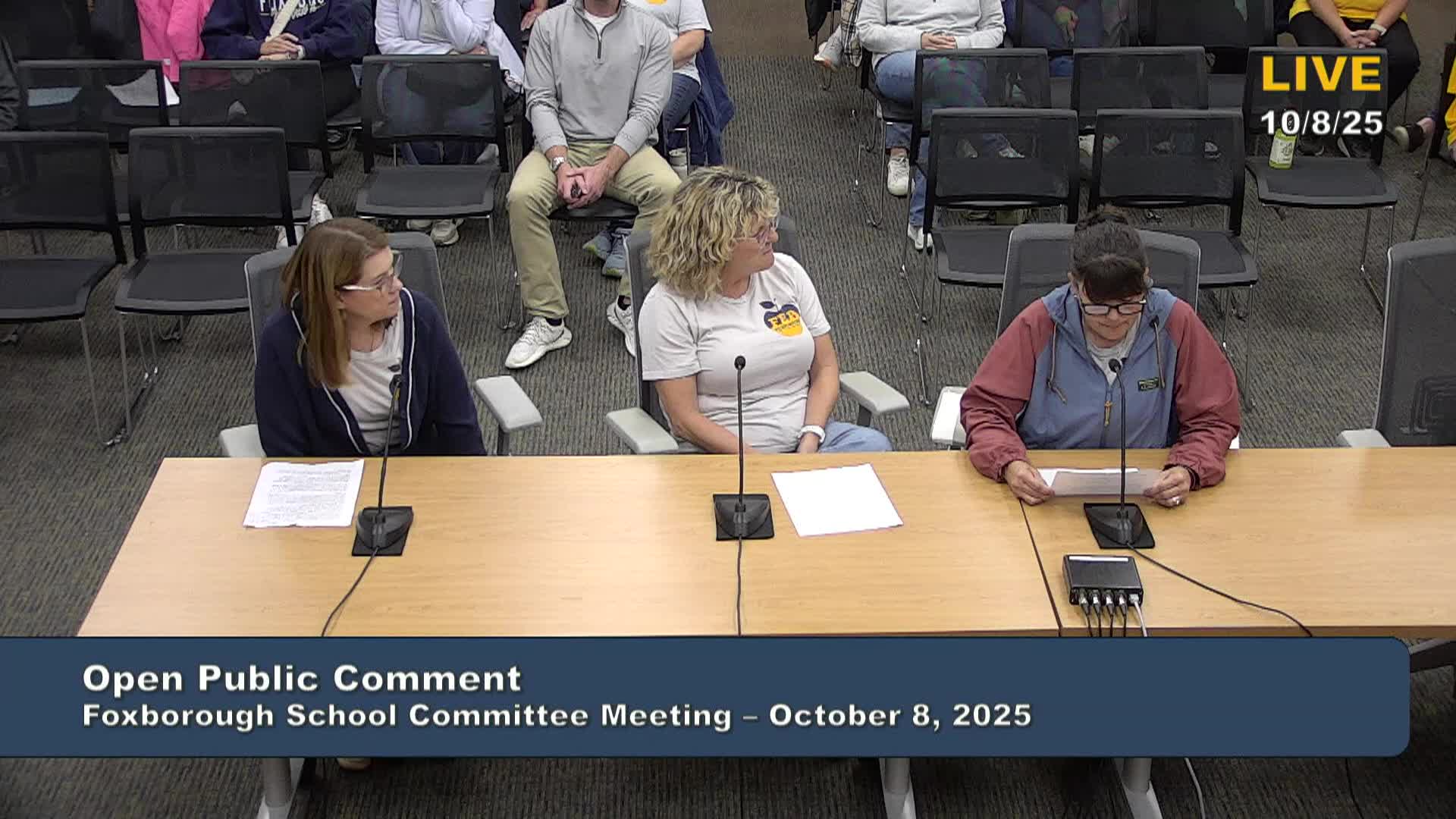 Foxborough School Committee Meeting - October 8, 2025
