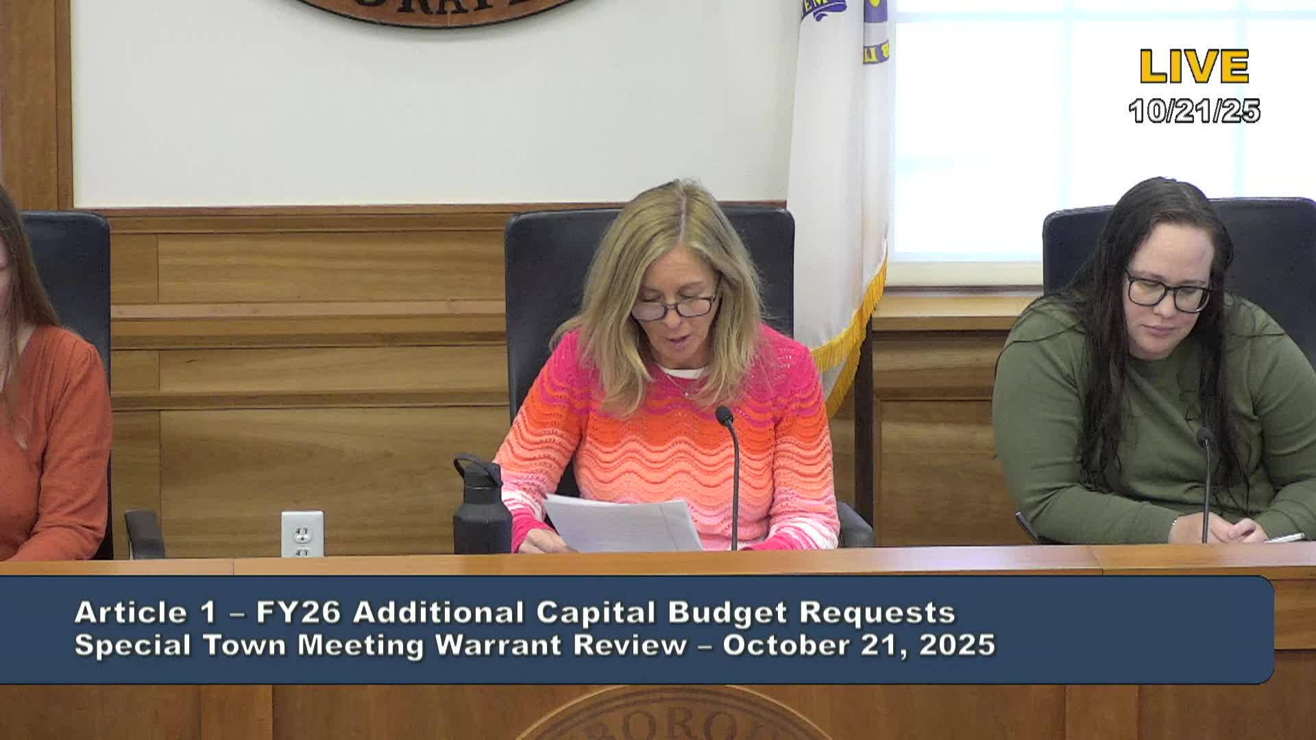 Special Town Meeting Warrant Review 10/25/2021