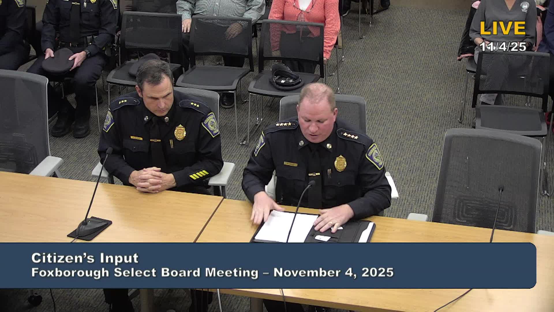 Select Board Meeting - November 4, 2025