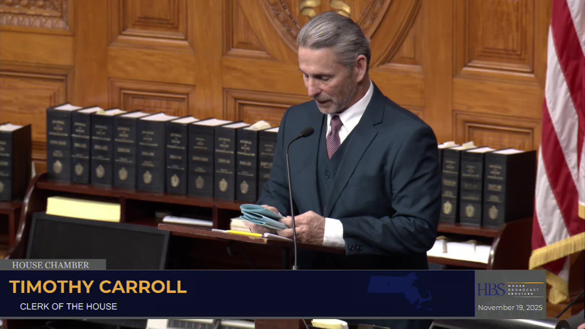 Massachusetts House of Representatives Formal Session - November 19, 2025