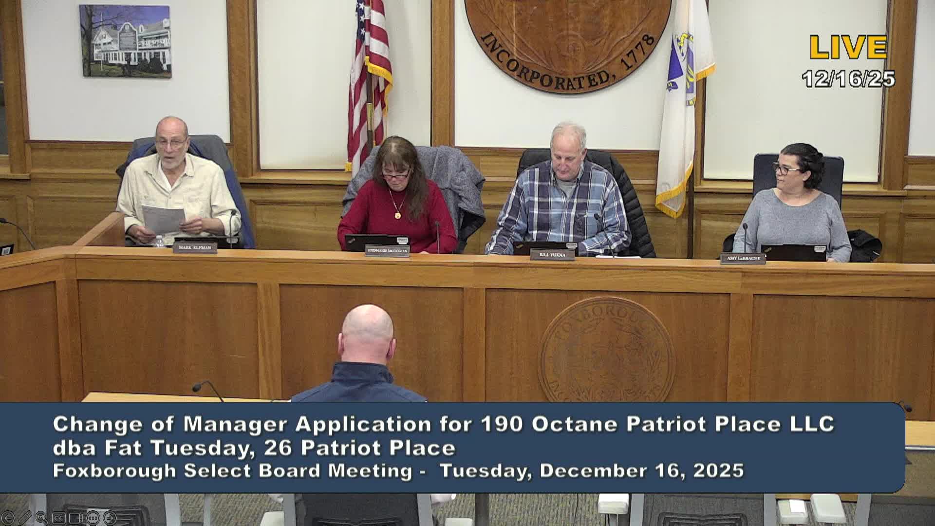 Thumbnail image for Select Board Meeting - December 16, 2025