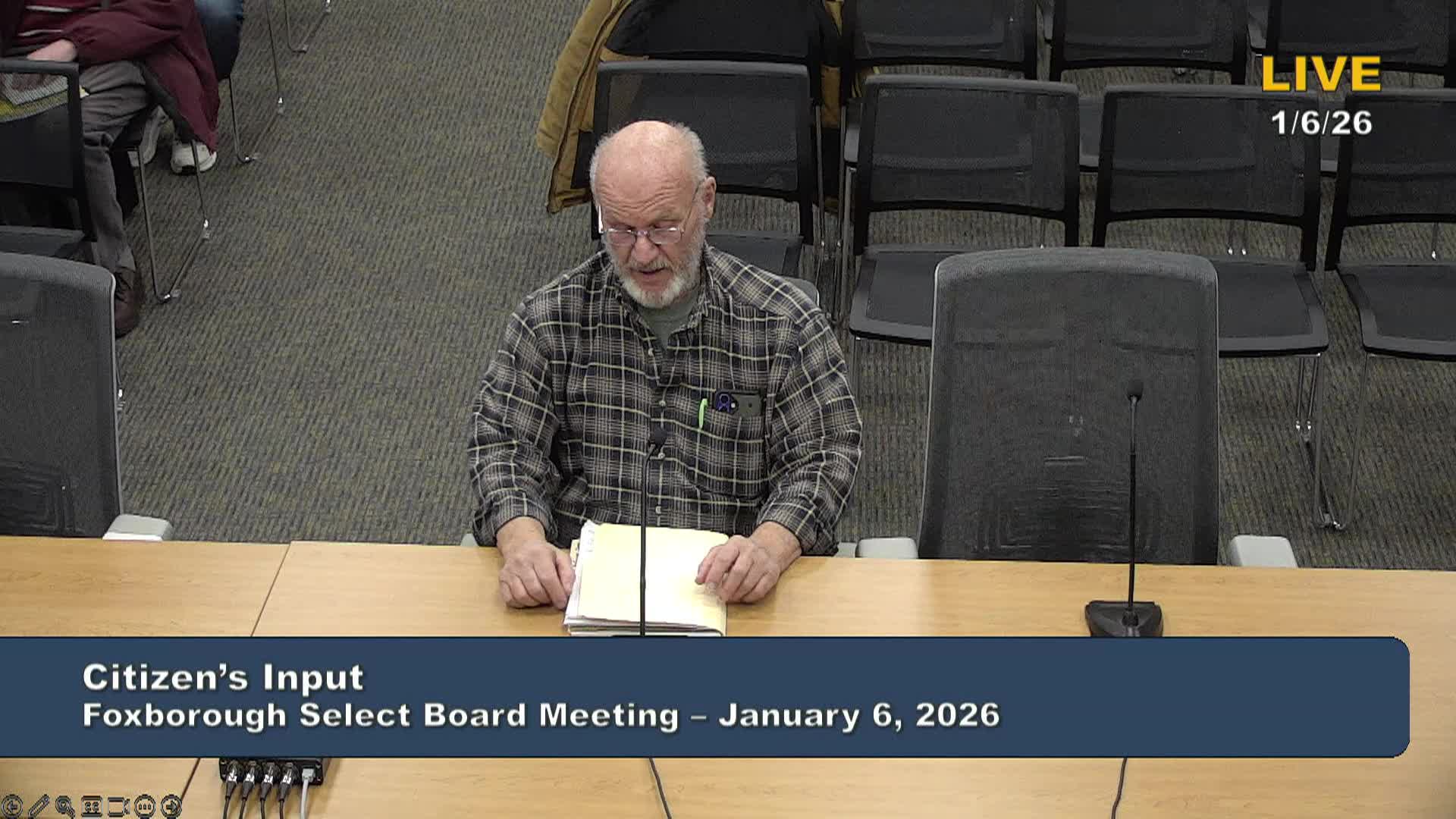 Select Board Meeting - January 6, 2026