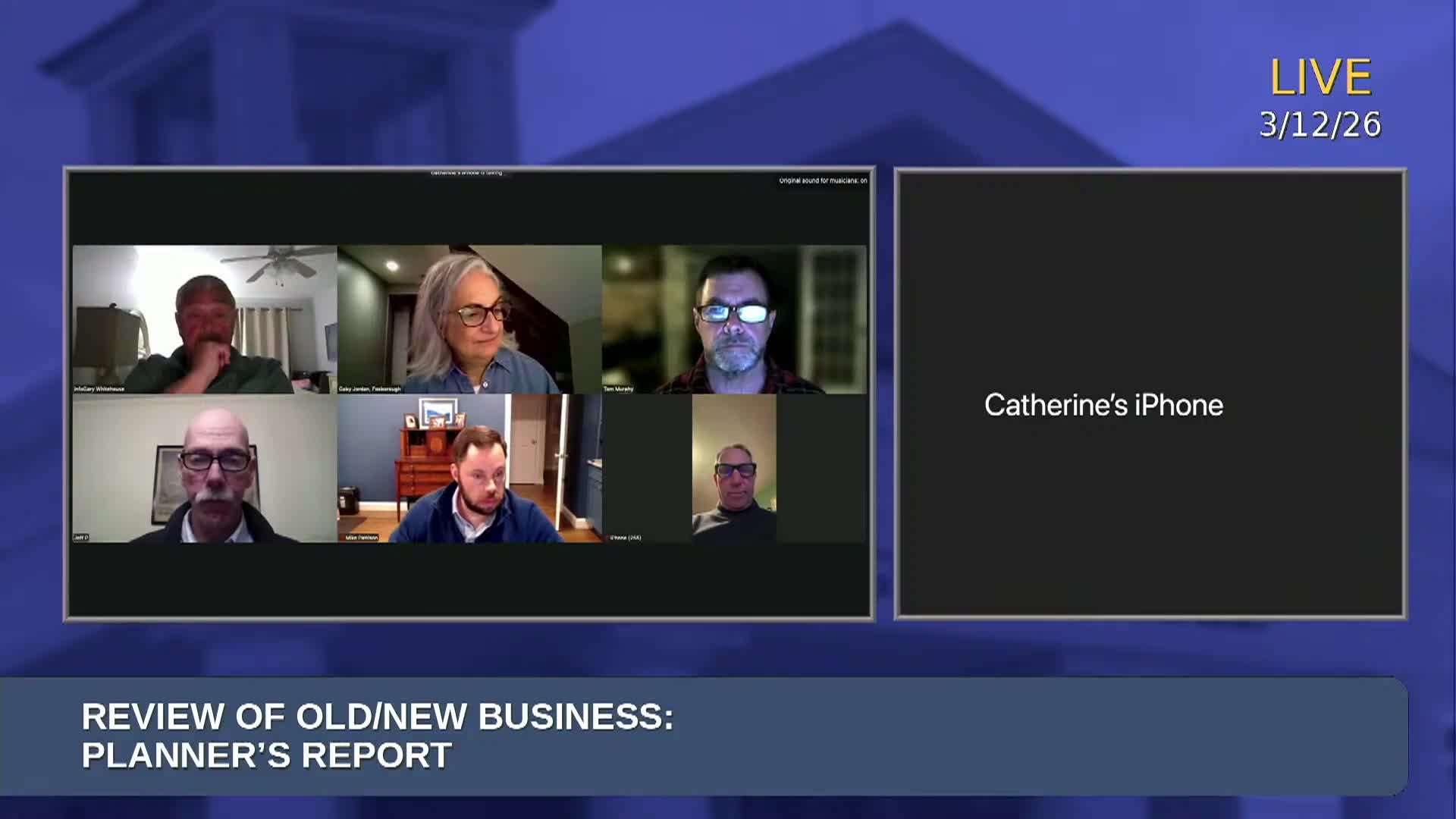 Thumbnail image for Planning Board Meeting - March 12, 2026