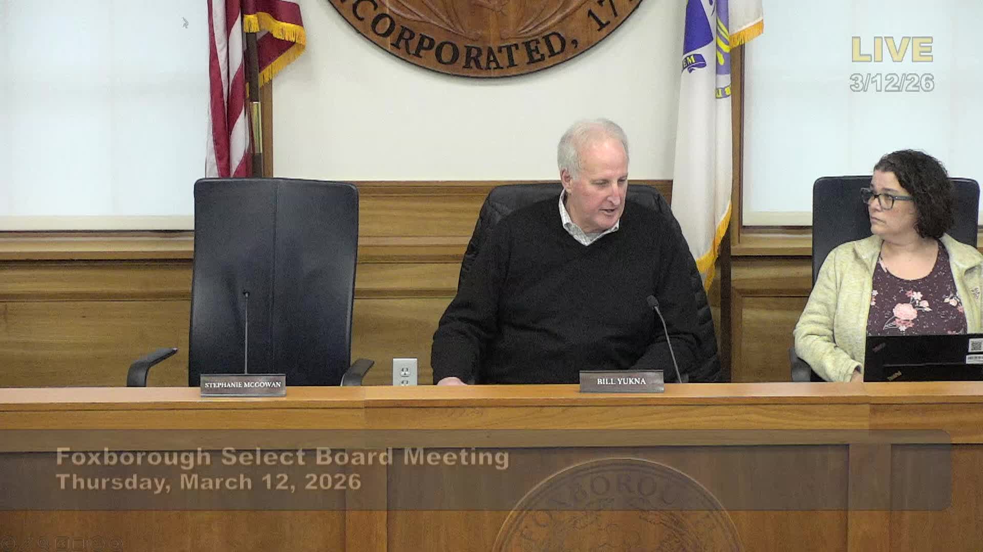 Thumbnail image for Select Board Meeting - March 12, 2026