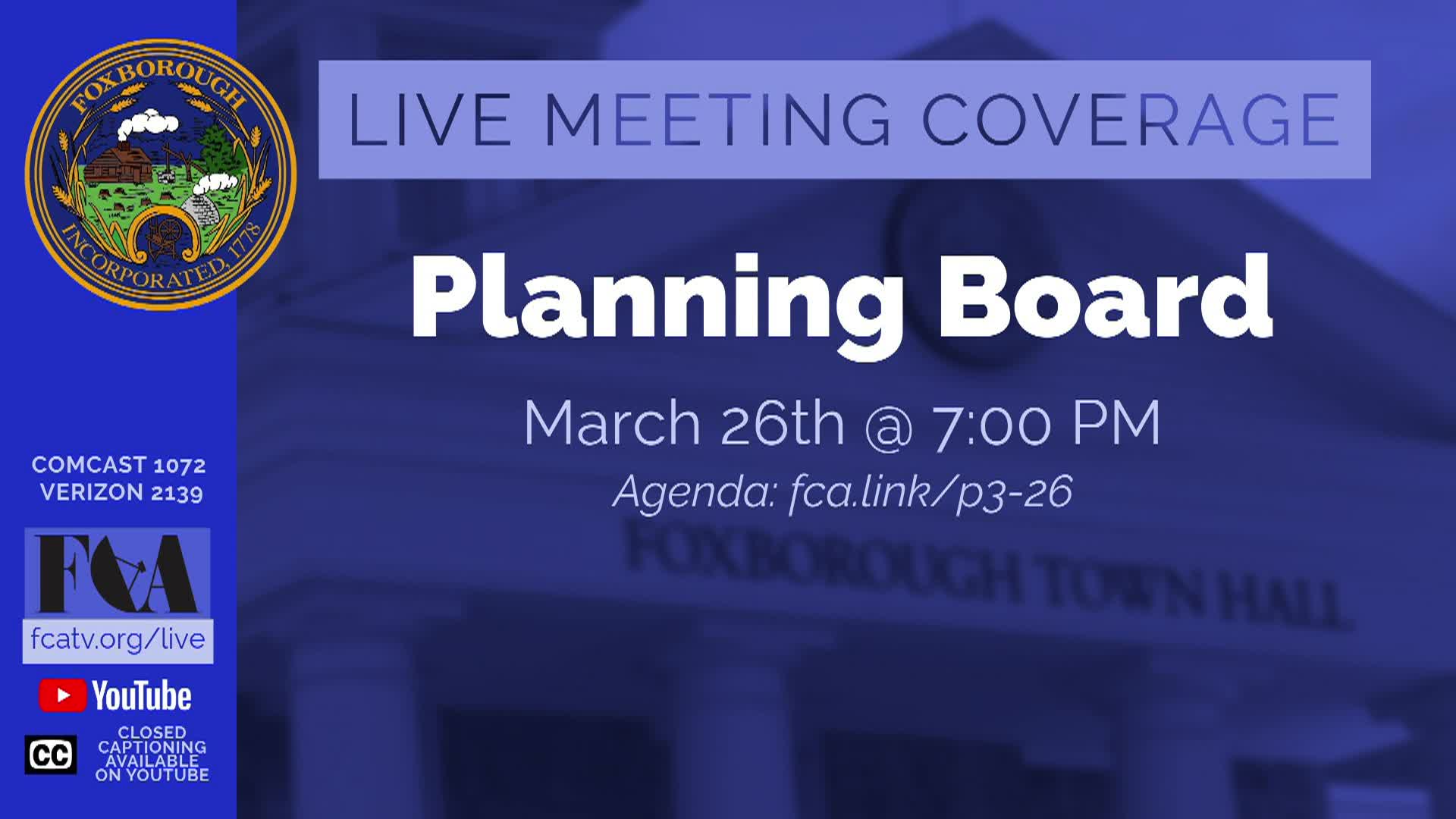 Planning Board Meeting - March 26, 2026