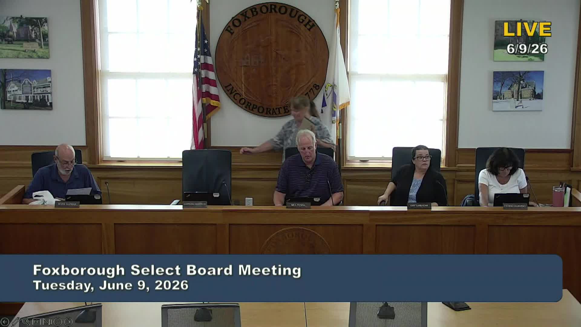 Thumbnail image for Select Board Meeting - June 9, 2026 - LIVE