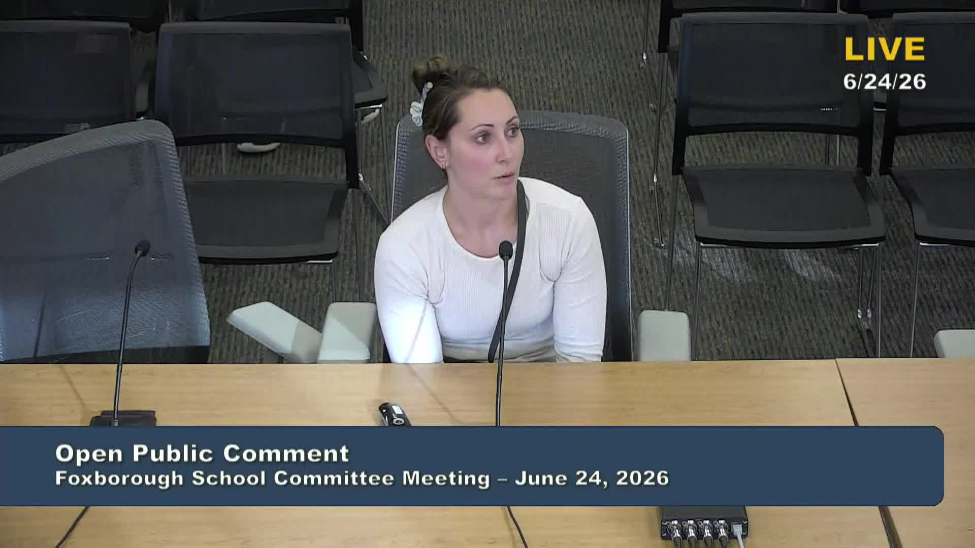 Thumbnail image for Foxborough School Committee Meeting - June 24, 2026 - LIVE