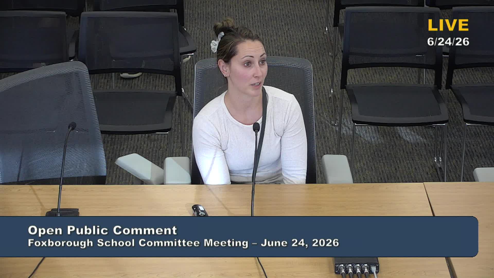 Thumbnail image for Foxborough School Committee Meeting - June 24, 2026