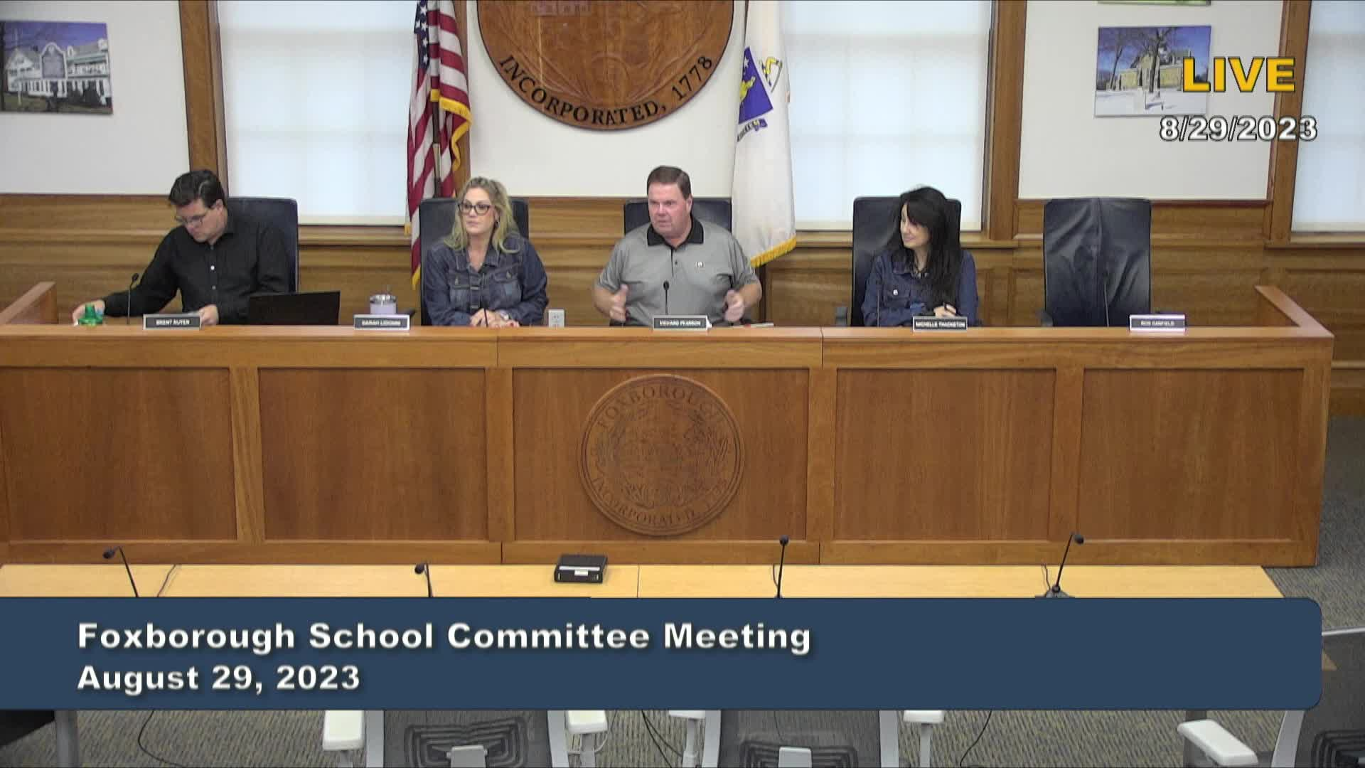 Thumbnail image for Foxborough School Committee Meeting